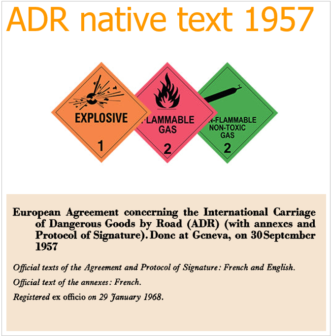 ADR Testo nativo originale 1957 / ADR Official native text 1957 FR / EN